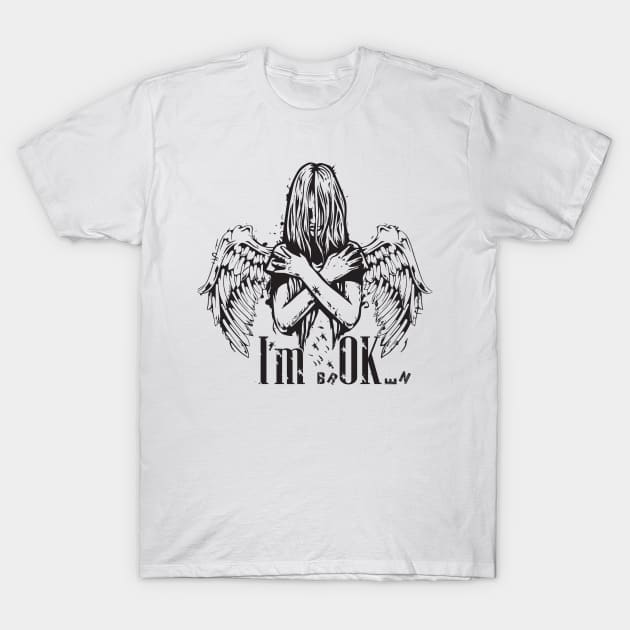 I'm Broken sad girl T-Shirt by OM Des